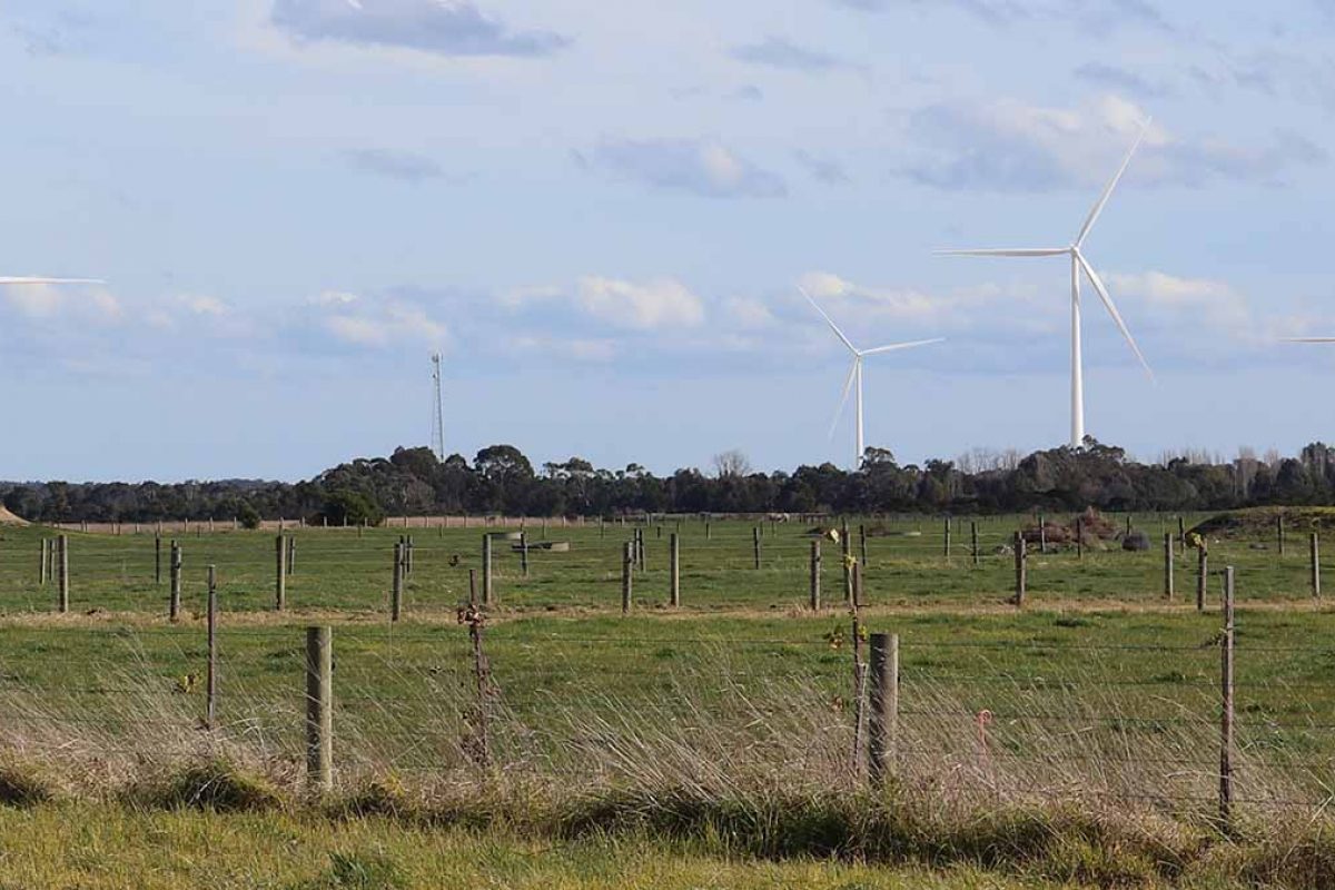 A view of Gelliondale Wind Farm